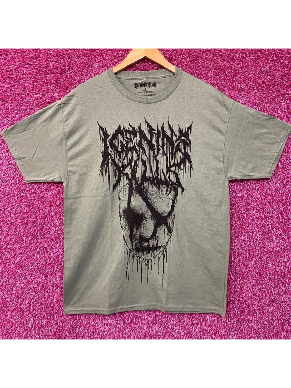 Ice Nine Inch Kills Silence Mask Rock Green Tee size Large